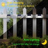 Solar Wall Lights – 6-Pack, IP44 Waterproof, Stainless Steel & Auto Dusk-to-Dawn