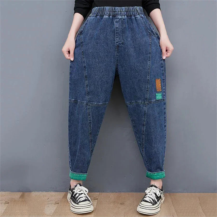 Wide-Leg Oversized Ankle-Length Jeans for Fall - Trendy & Comfortable Women's Denim