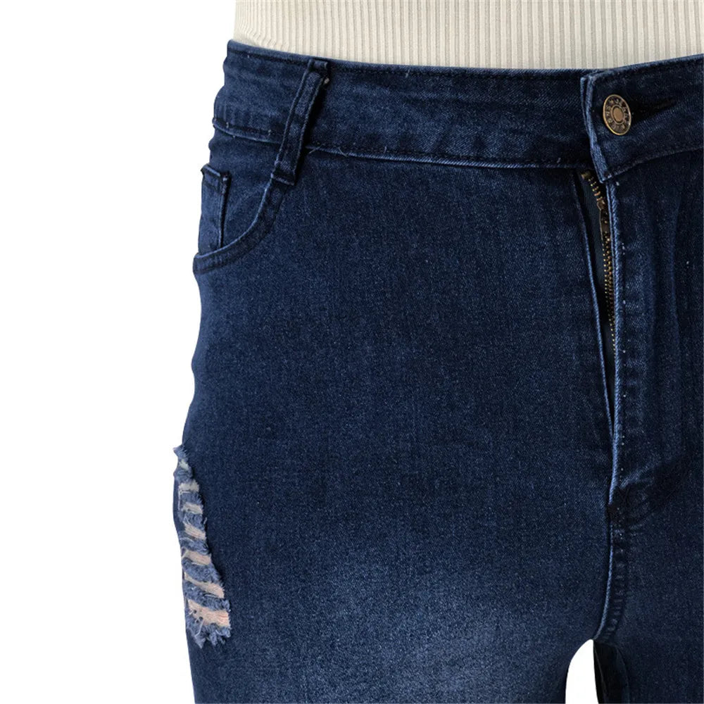 Plus-Size Stretch Flared Jeans for Women - Comfortable & Stylish Denim Trousers