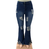 Plus-Size Stretch Flared Jeans for Women - Comfortable & Stylish Denim Trousers