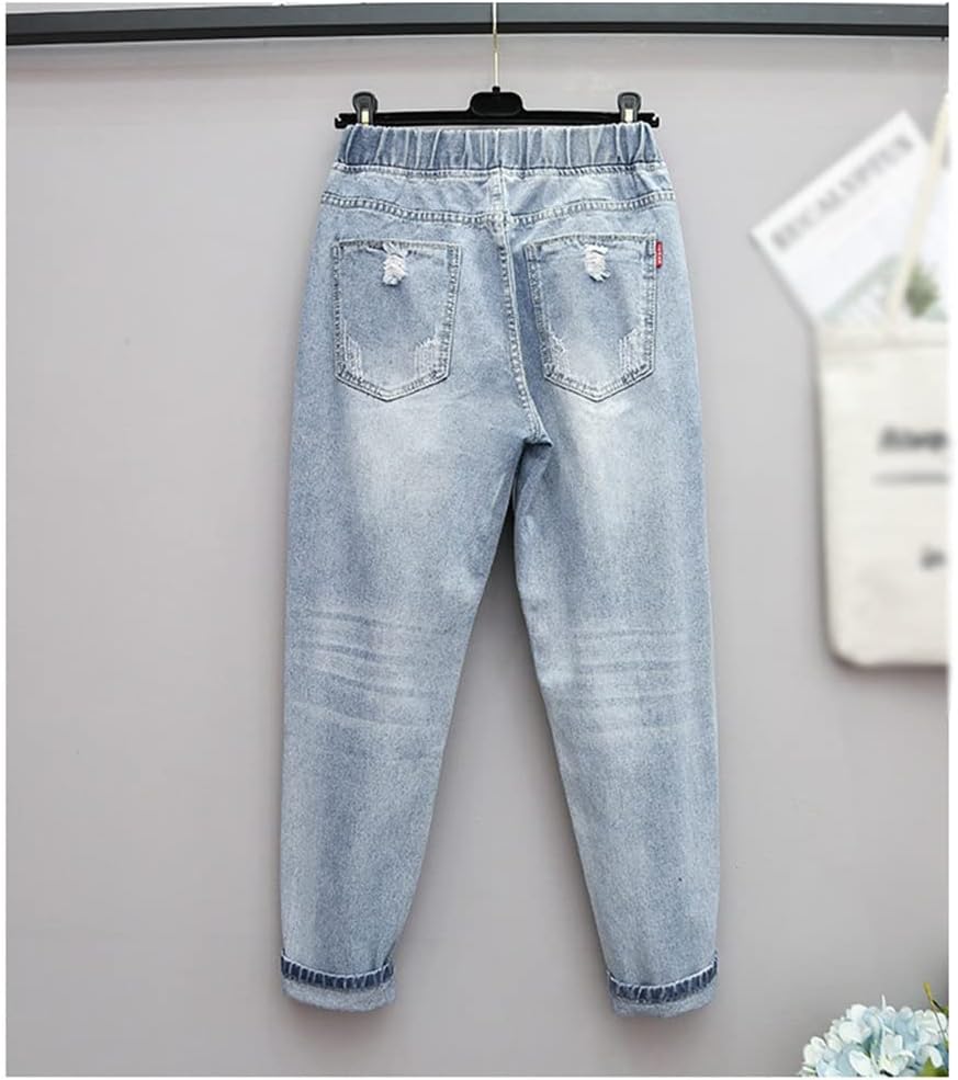 Fall Edition Ripped High-Waisted Oversized Jeans for Women - Trendy Casual Style