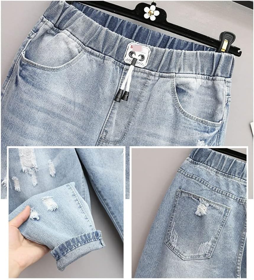 Fall Edition Ripped High-Waisted Oversized Jeans for Women - Trendy Casual Style