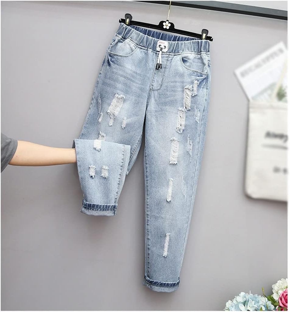Fall Edition Ripped High-Waisted Oversized Jeans for Women - Trendy Casual Style