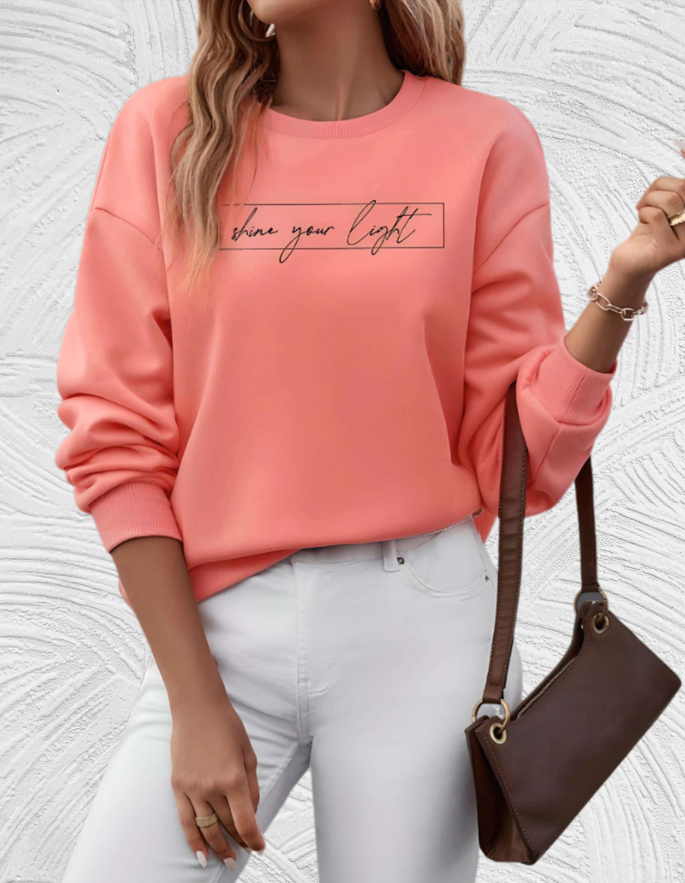 Oversized Women's Sweater with Crew Neck - Autumn Magic Luna