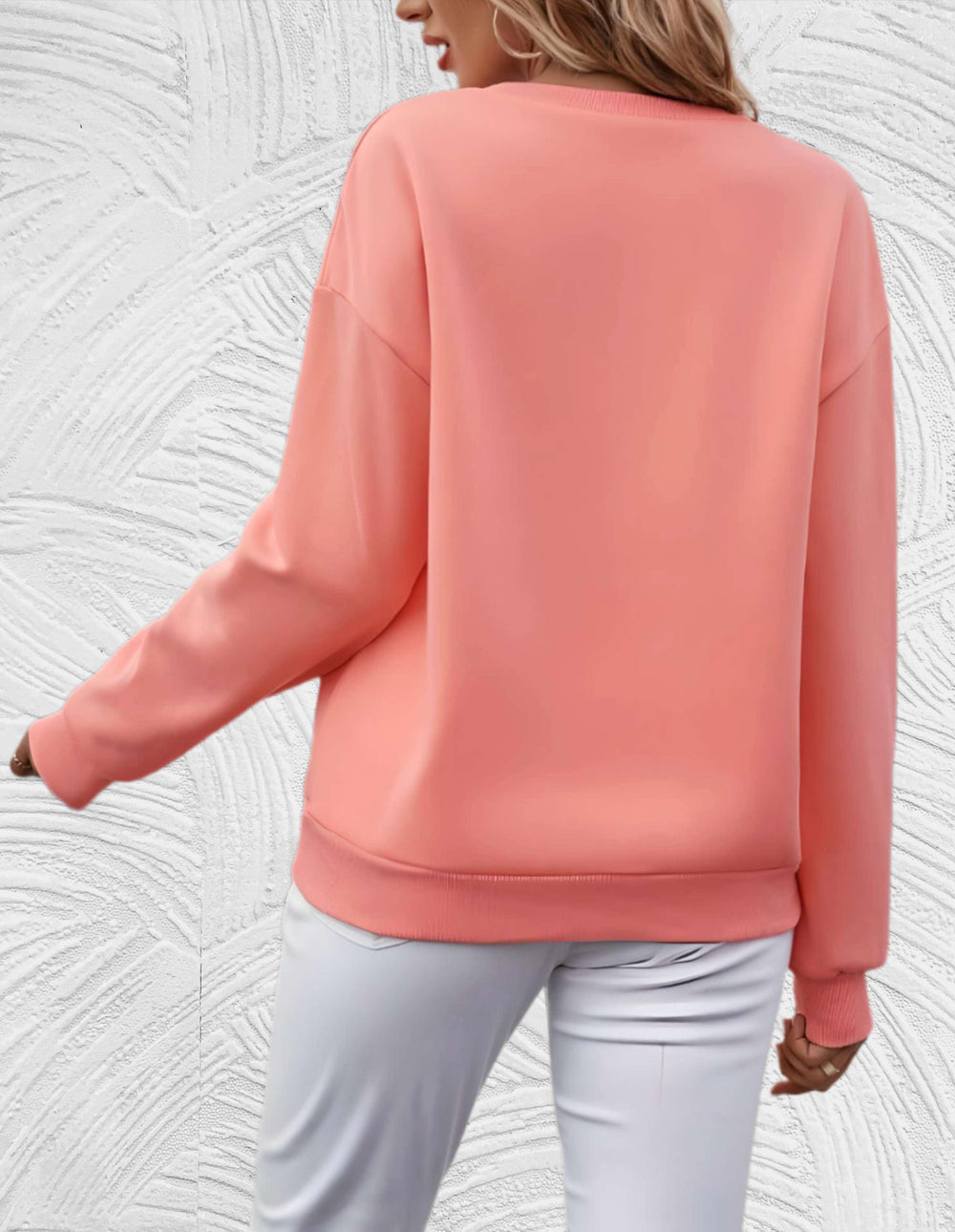 Oversized Women's Sweater with Crew Neck - Autumn Magic Luna