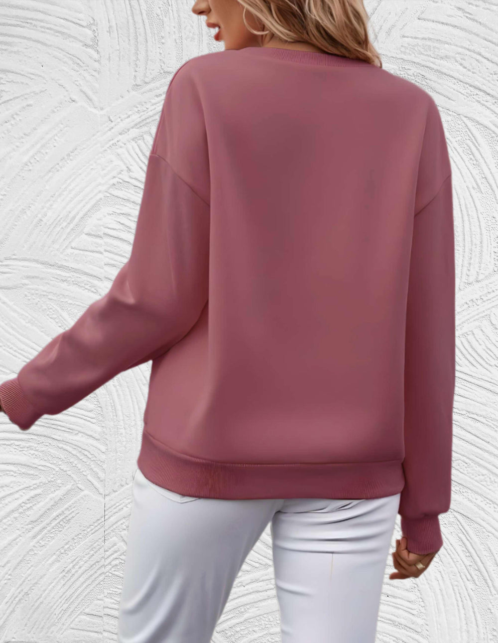 Oversized Women's Sweater with Crew Neck - Autumn Magic Luna