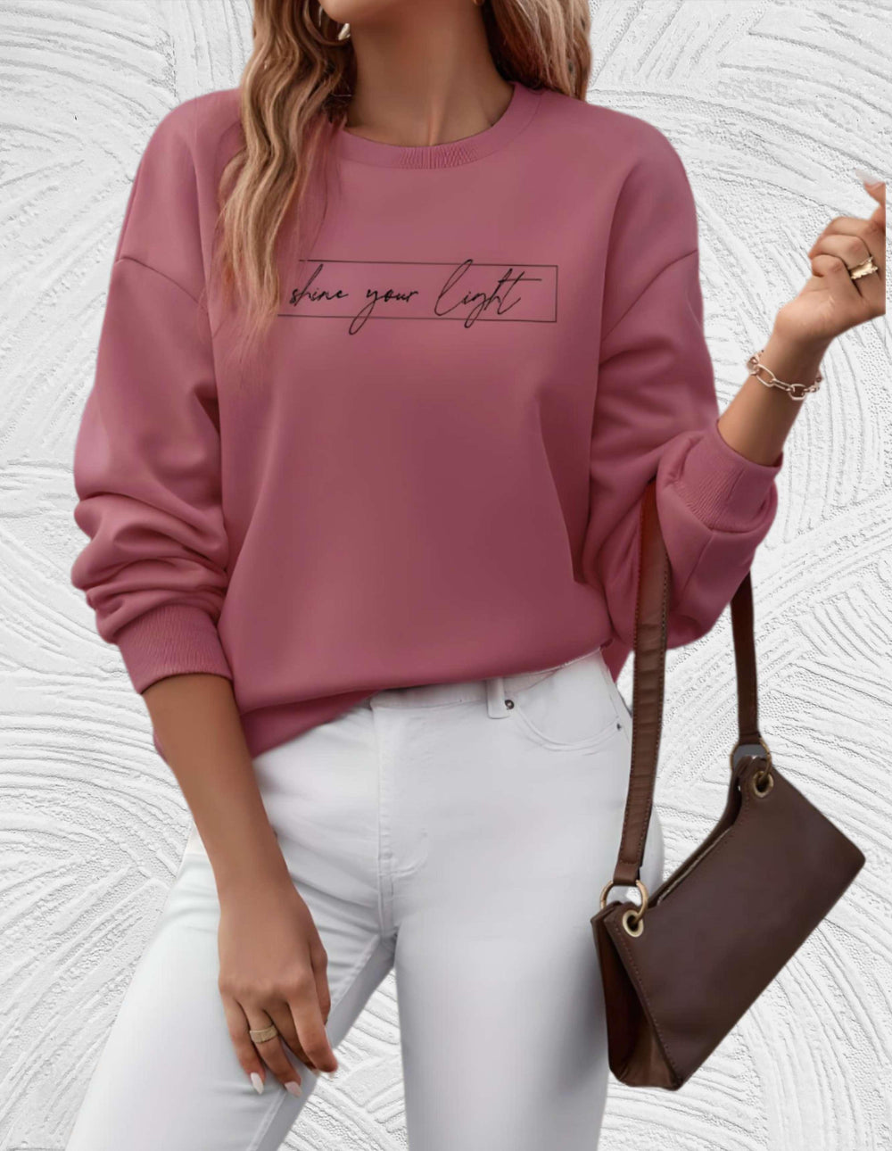 Oversized Women's Sweater with Crew Neck - Autumn Magic Luna
