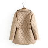 Plus Size Padded Jacket with Autumn Leaves Pattern – Stylish & Cozy Outerwear