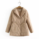 Plus Size Padded Jacket with Autumn Leaves Pattern – Stylish & Cozy Outerwear