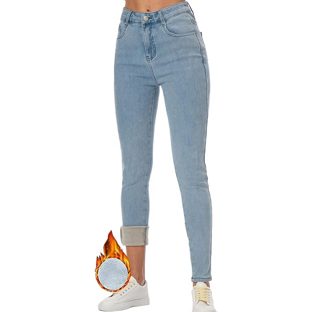 Hannah Women's Fleece-Lined Winter Thermal Jeans - Cozy & Warm for Cold Weather