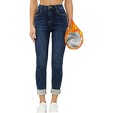Hannah Women's Fleece-Lined Winter Thermal Jeans - Cozy & Warm for Cold Weather