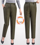 Plus-Size Straight-Cut Winter Down Pants for Women - Warm & Stylish Cold Weather Trousers