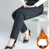 Plus-Size Straight-Cut Winter Down Pants for Women - Warm & Stylish Cold Weather Trousers