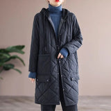 Plus Size Single-Breasted Mid-Length Winter Coat with Hood - Stylish & Warm Outerwear