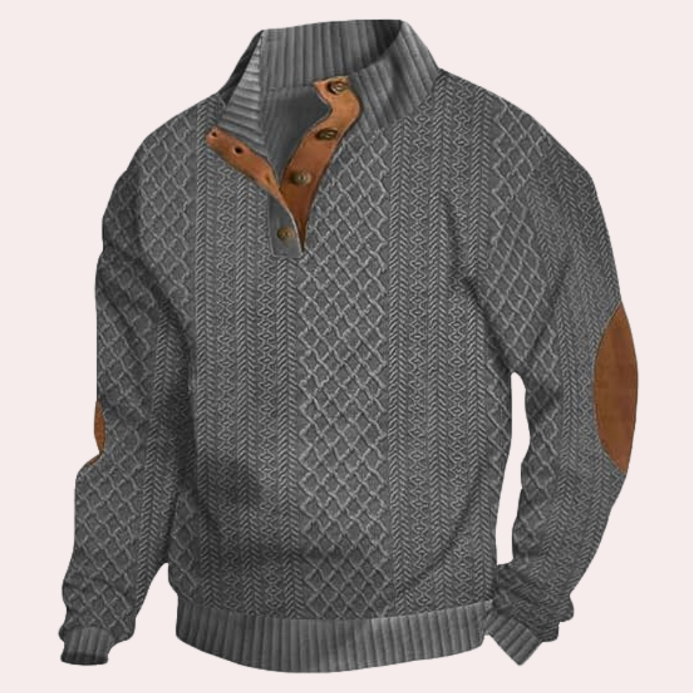 Dany - Warm Casual Men's Sweater with Button Closure