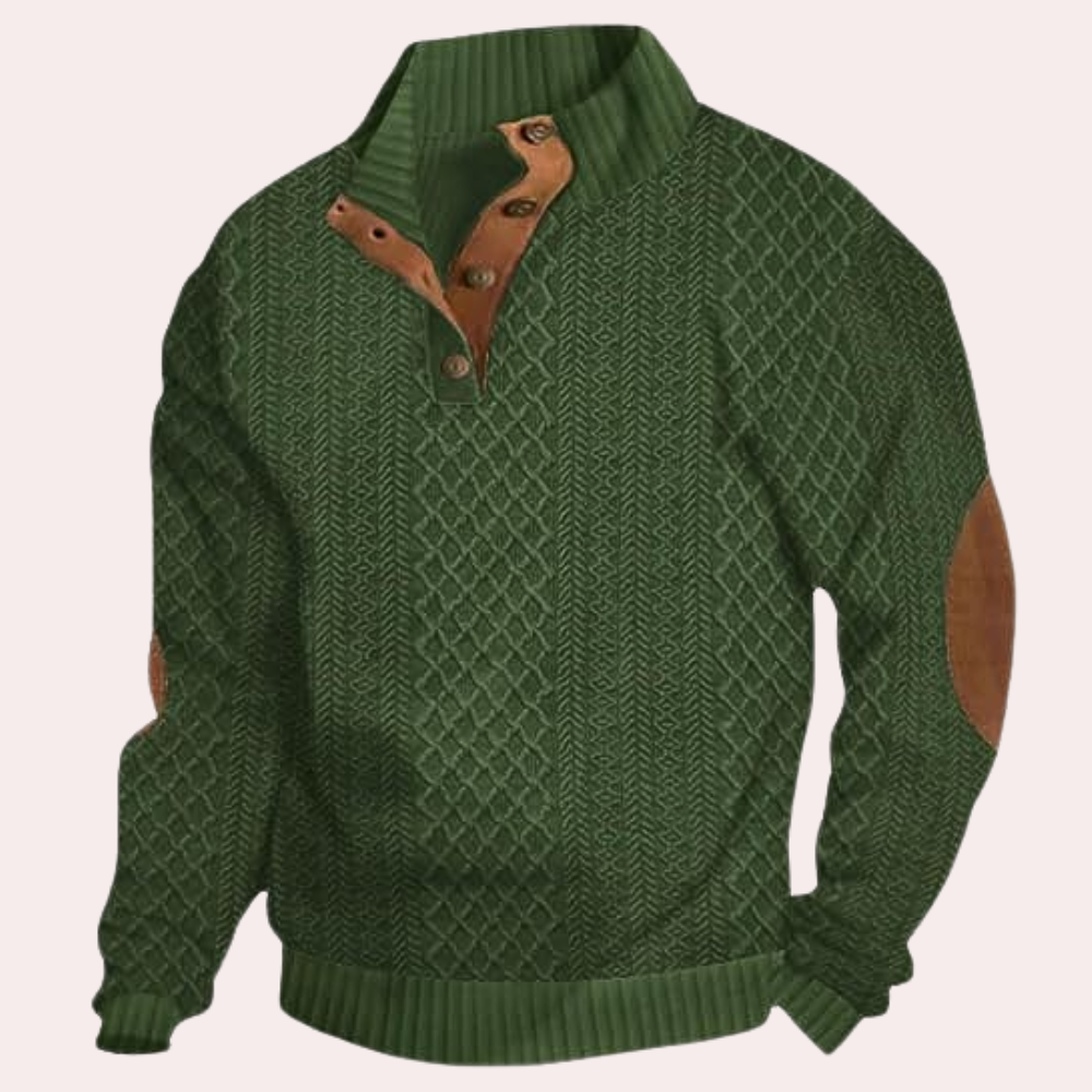 Dany - Warm Casual Men's Sweater with Button Closure