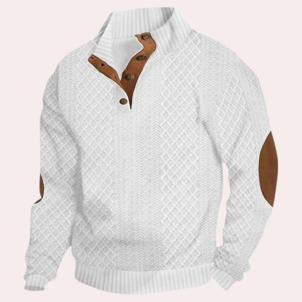Dany - Warm Casual Men's Sweater with Button Closure