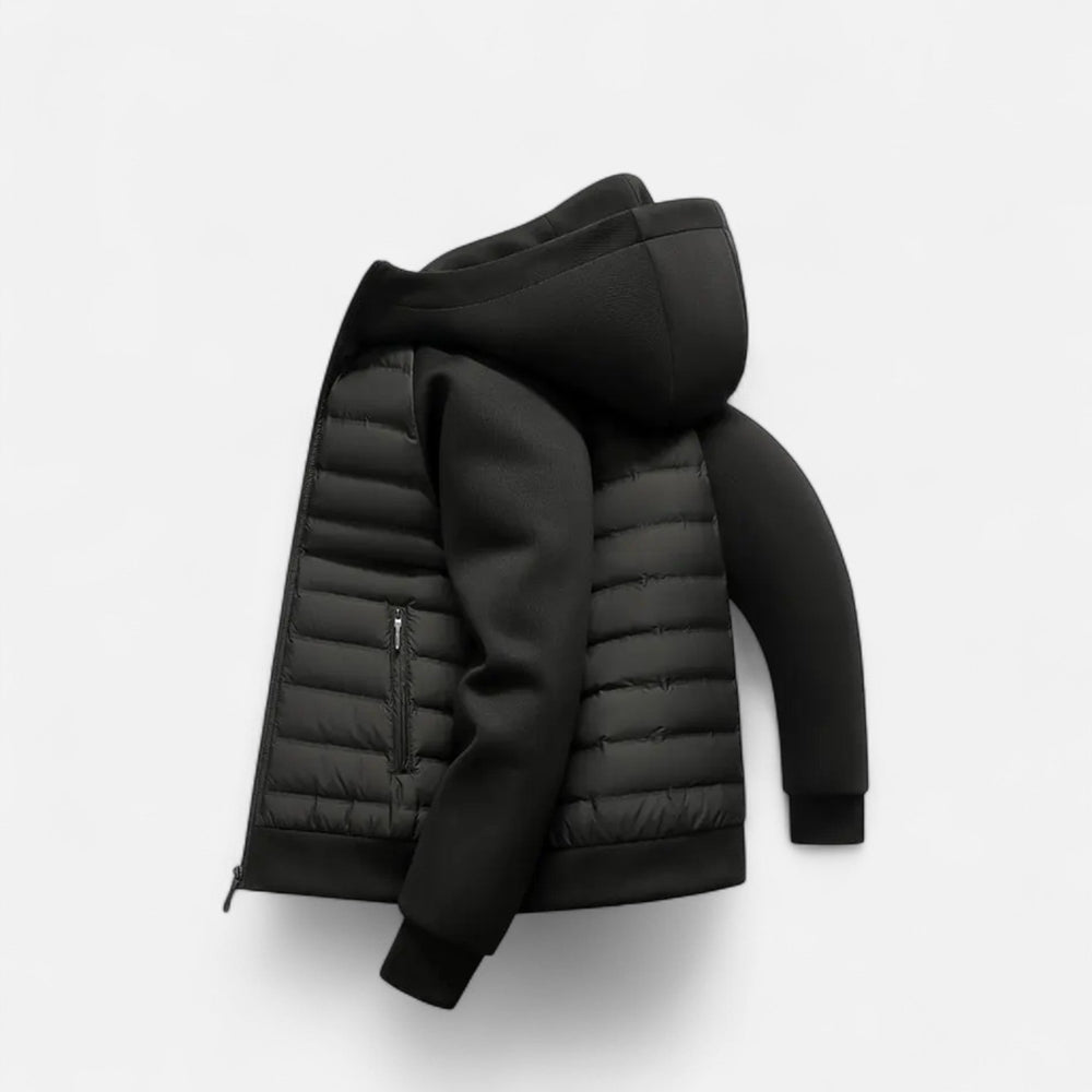 Men's hooded puffer jacket, view 3