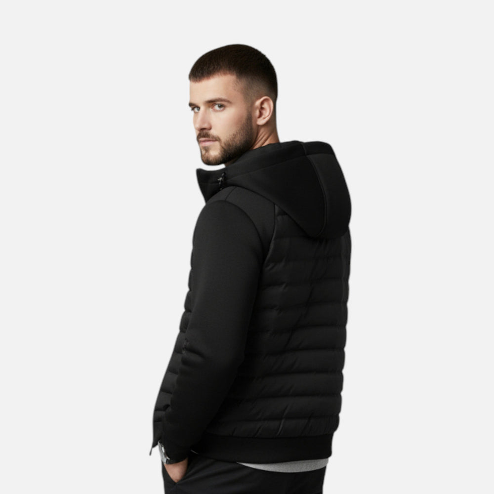 Men's hooded puffer jacket, view 4