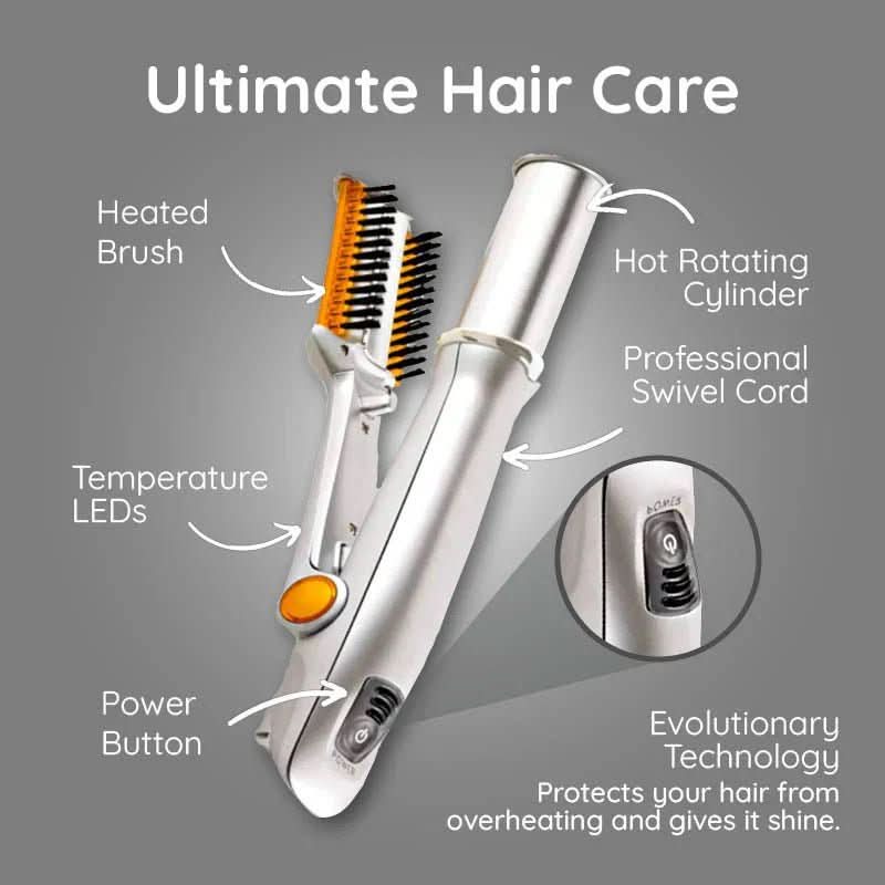 Davy 2-in-1 Rotating Hair Brush - Effortless Styling & Smoothing Tool for All Hair Types