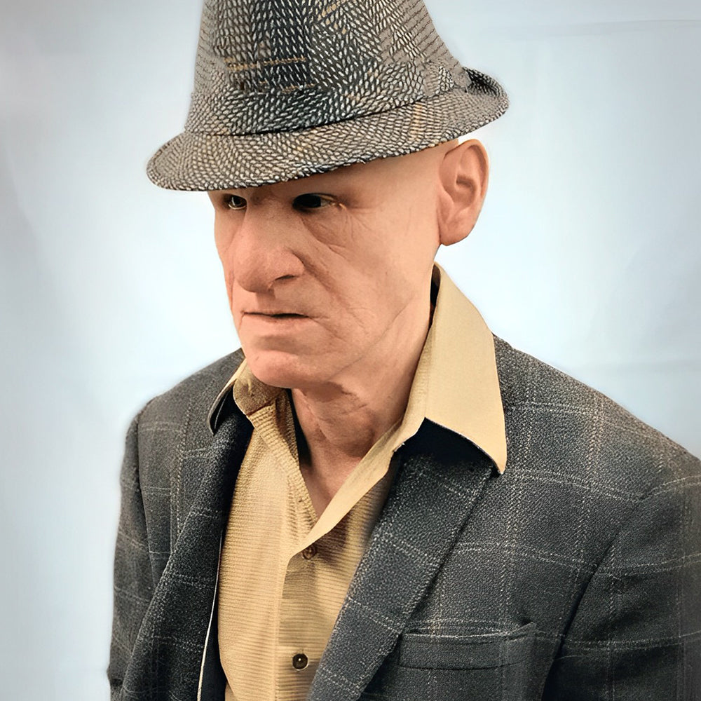 Davy Realistic Old Man Mask | Premium Headwear Costume Accessory for Halloween & Theatrical Performances