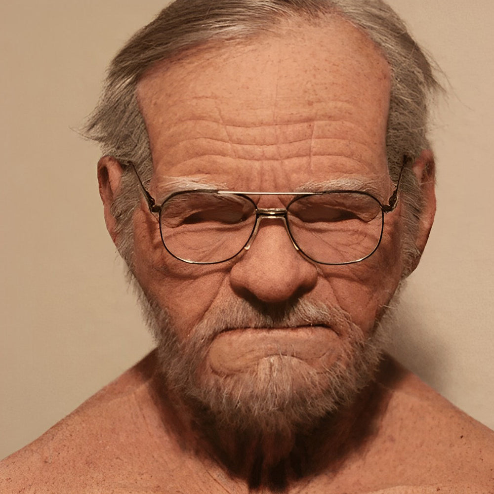 Davy Realistic Old Man Mask | Premium Headwear Costume Accessory for Halloween & Theatrical Performances