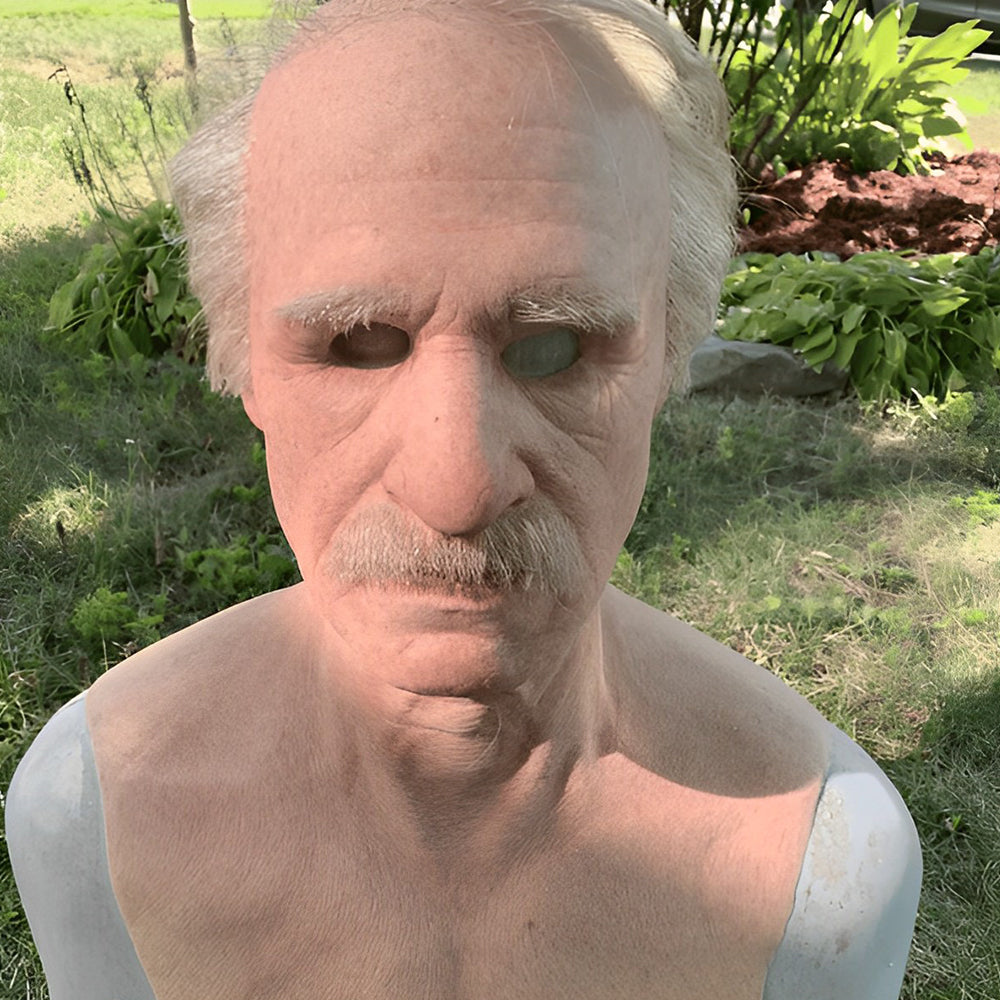 Davy Realistic Old Man Mask | Premium Headwear Costume Accessory for Halloween & Theatrical Performances
