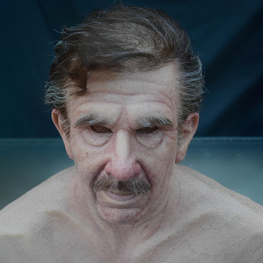 Davy Realistic Old Man Mask | Premium Headwear Costume Accessory for Halloween & Theatrical Performances