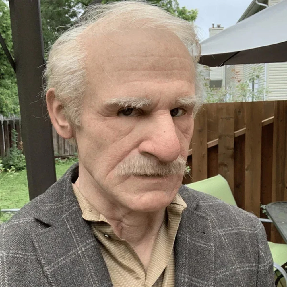 Davy Realistic Old Man Mask | Premium Headwear Costume Accessory for Halloween & Theatrical Performances