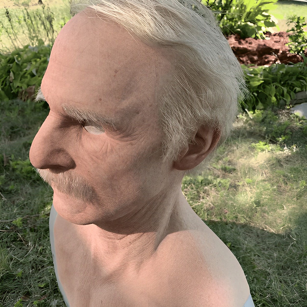 Davy Realistic Old Man Mask | Premium Headwear Costume Accessory for Halloween & Theatrical Performances