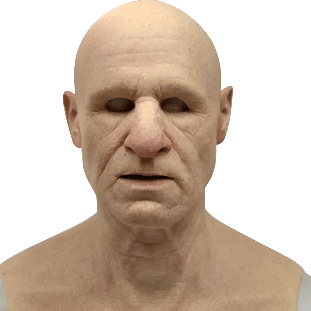 Davy Realistic Old Man Mask | Premium Headwear Costume Accessory for Halloween & Theatrical Performances