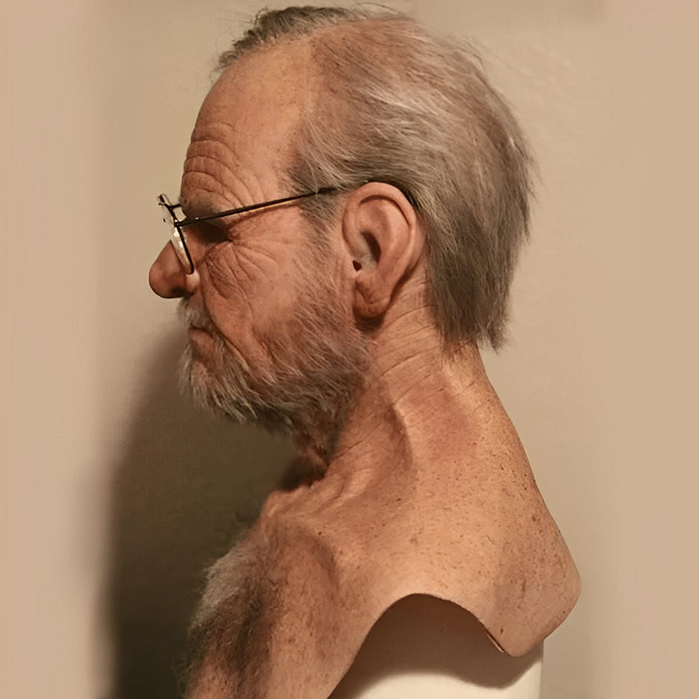 Davy Realistic Old Man Mask | Premium Headwear Costume Accessory for Halloween & Theatrical Performances