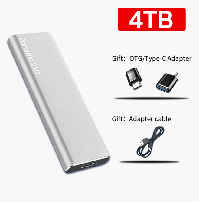 **Davy 4TB USB-C Portable External Hard Drive - High-Speed Storage for PC & Mac | Compact & Lightweight Design**