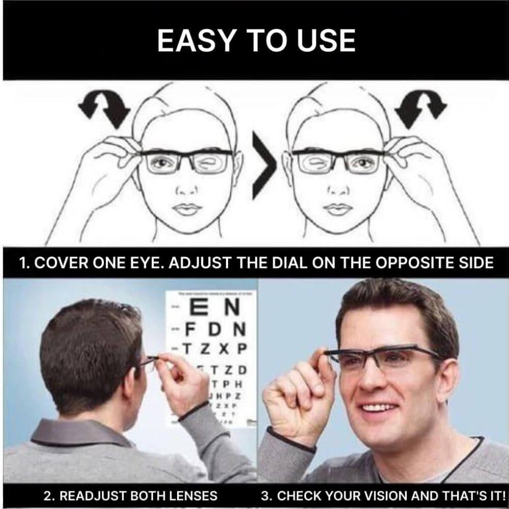 Davy Adjustable Dial Prescription Glasses - Custom Fit & Stylish Eyewear for All-Day Comfort