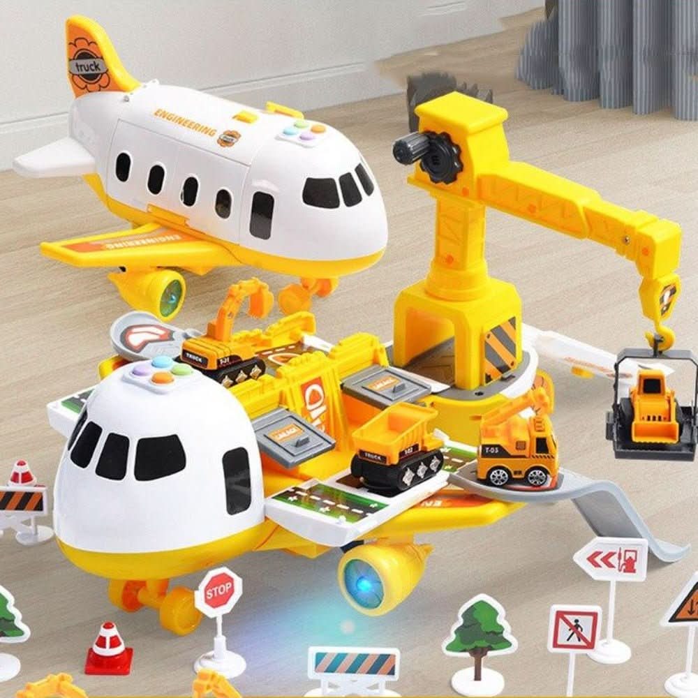 Kids Airplane & Vehicle Toy Set – Creative Play & Multi-Vehicle Design
