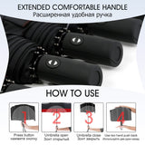 Automatic Reverse Fold Storm Umbrella | Davy - Wind-Resistant, Compact & Easy to Use