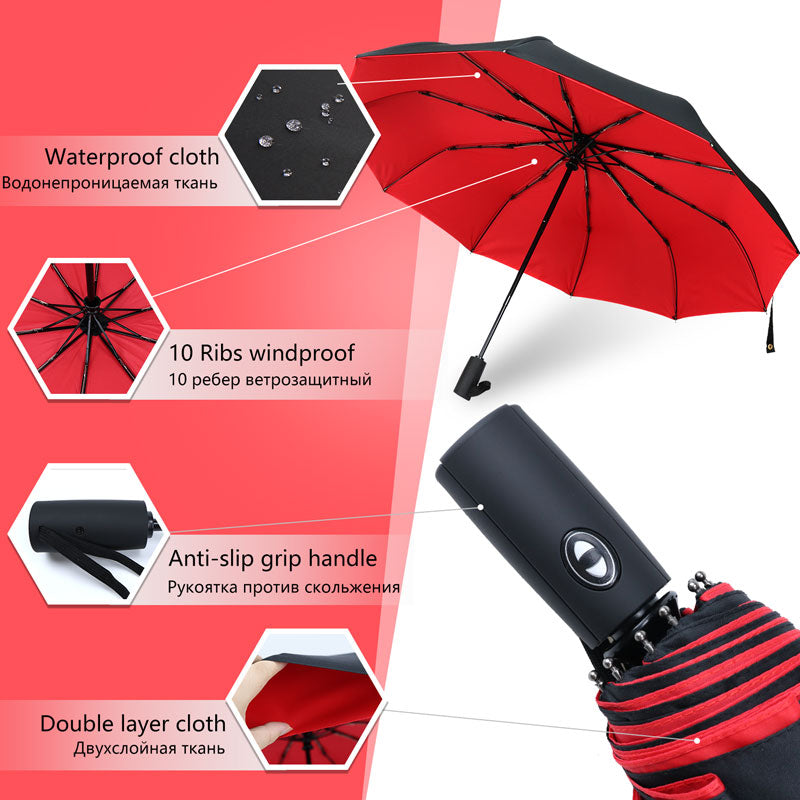 Automatic Reverse Fold Storm Umbrella | Davy - Wind-Resistant, Compact & Easy to Use