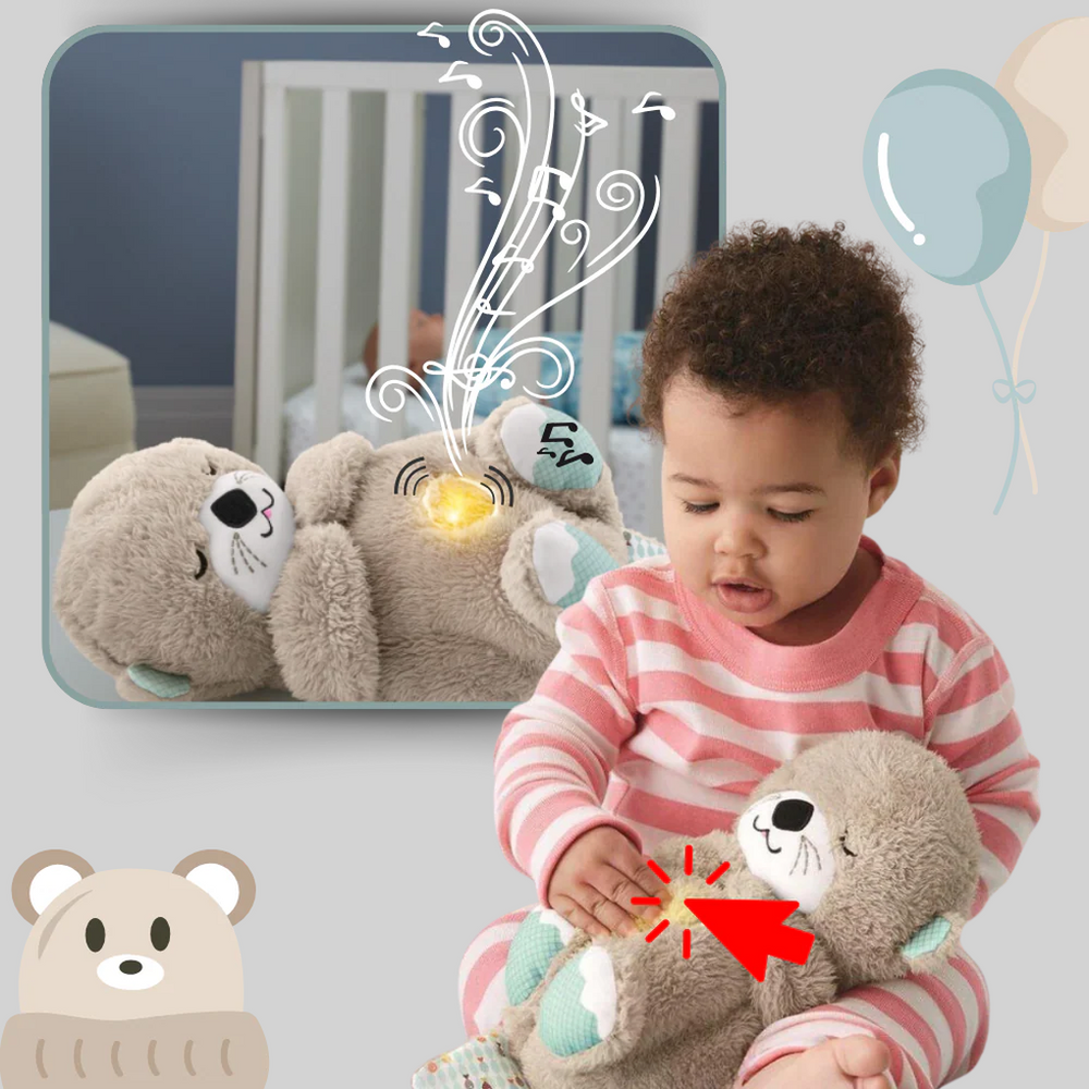 Davy the Baby Otter Plush Toy with Soothing Sounds and Gentle Lights - Perfect for Infants and Toddlers