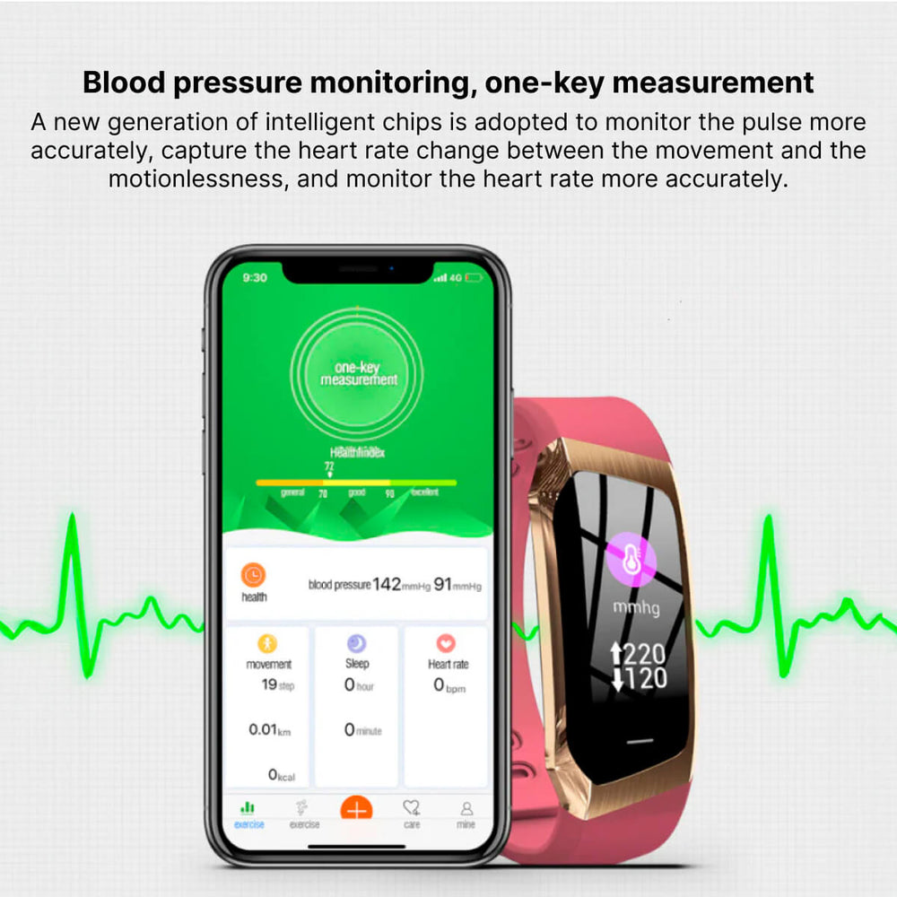 Davy Smart Watch - Blood Pressure Monitor & Heart Rate Tracker | Fitness & Health Wearable