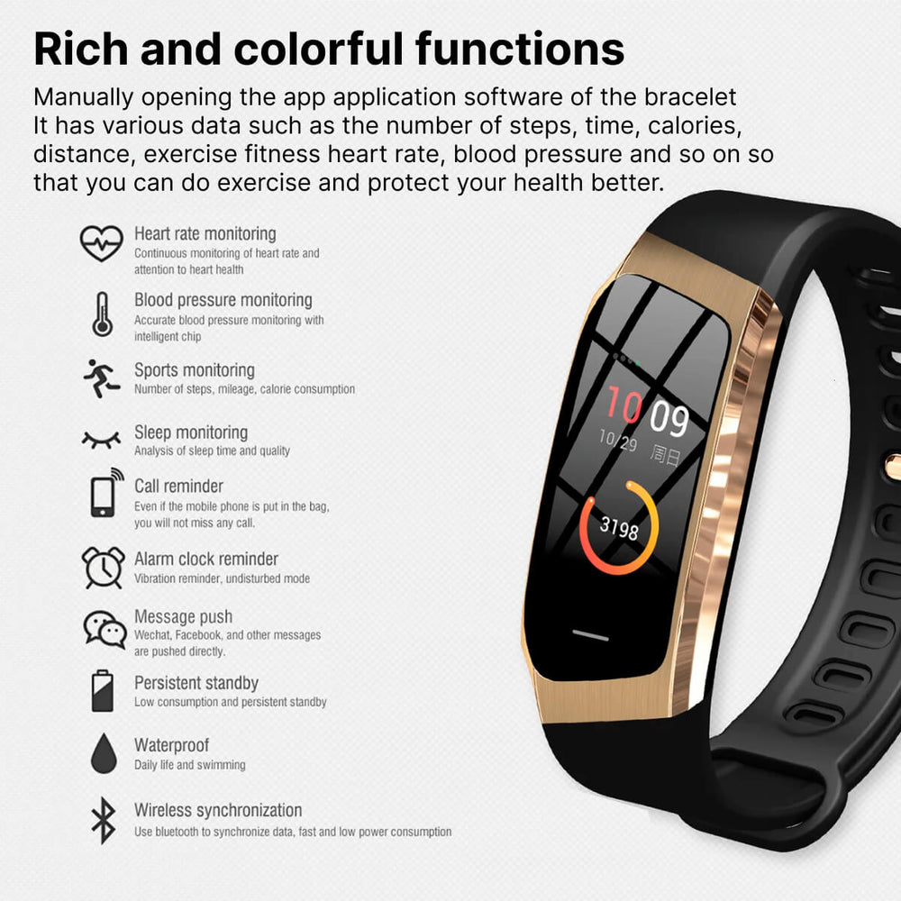 Davy Smart Watch - Blood Pressure Monitor & Heart Rate Tracker | Fitness & Health Wearable