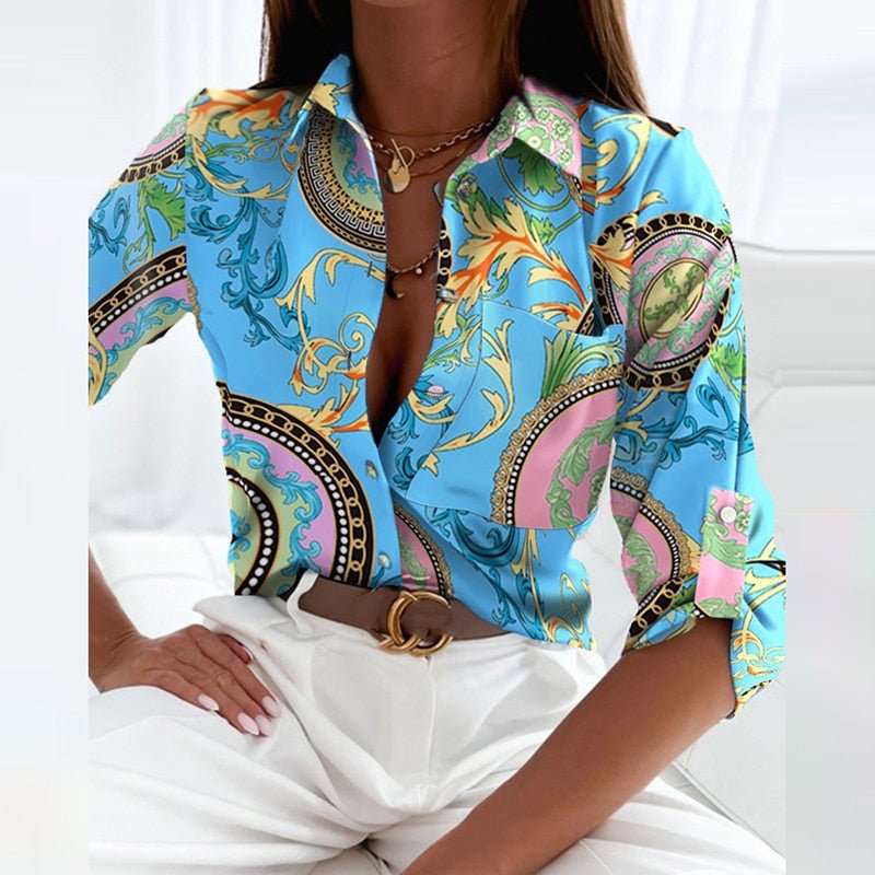 Chic Women's Elegant Lapel Collar Blouse - Stylish & Versatile Top for Any Occasion
