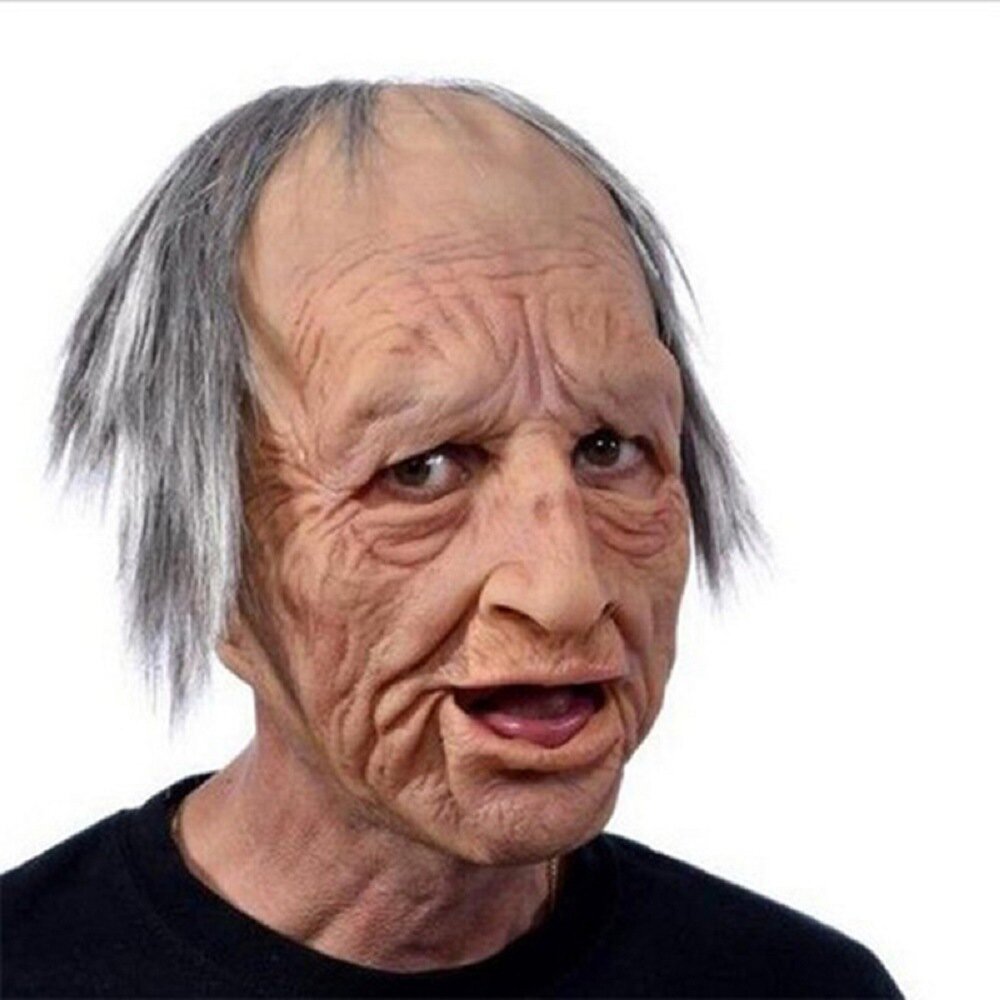 Enhanced Product Title: Davy | Realistic Creepy Old Man Latex Mask for Halloween – Perfect for Adults, Parties, and Costumes