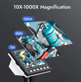High-Definition Davy Digital Microscope with 4.3'' LCD Screen – 1000X Magnification for Detailed Viewing
