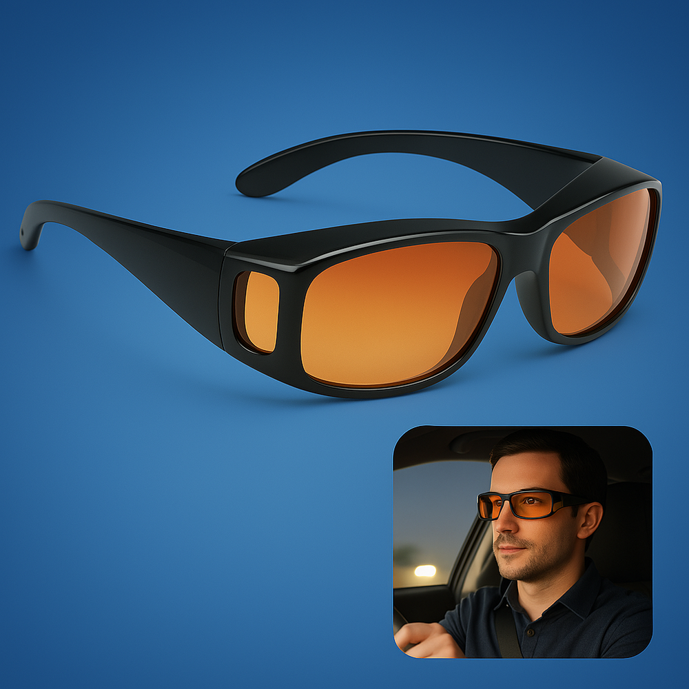 Davy Yellow Lens Night Driving Glasses - Anti-Glare Technology for Enhanced Visibility