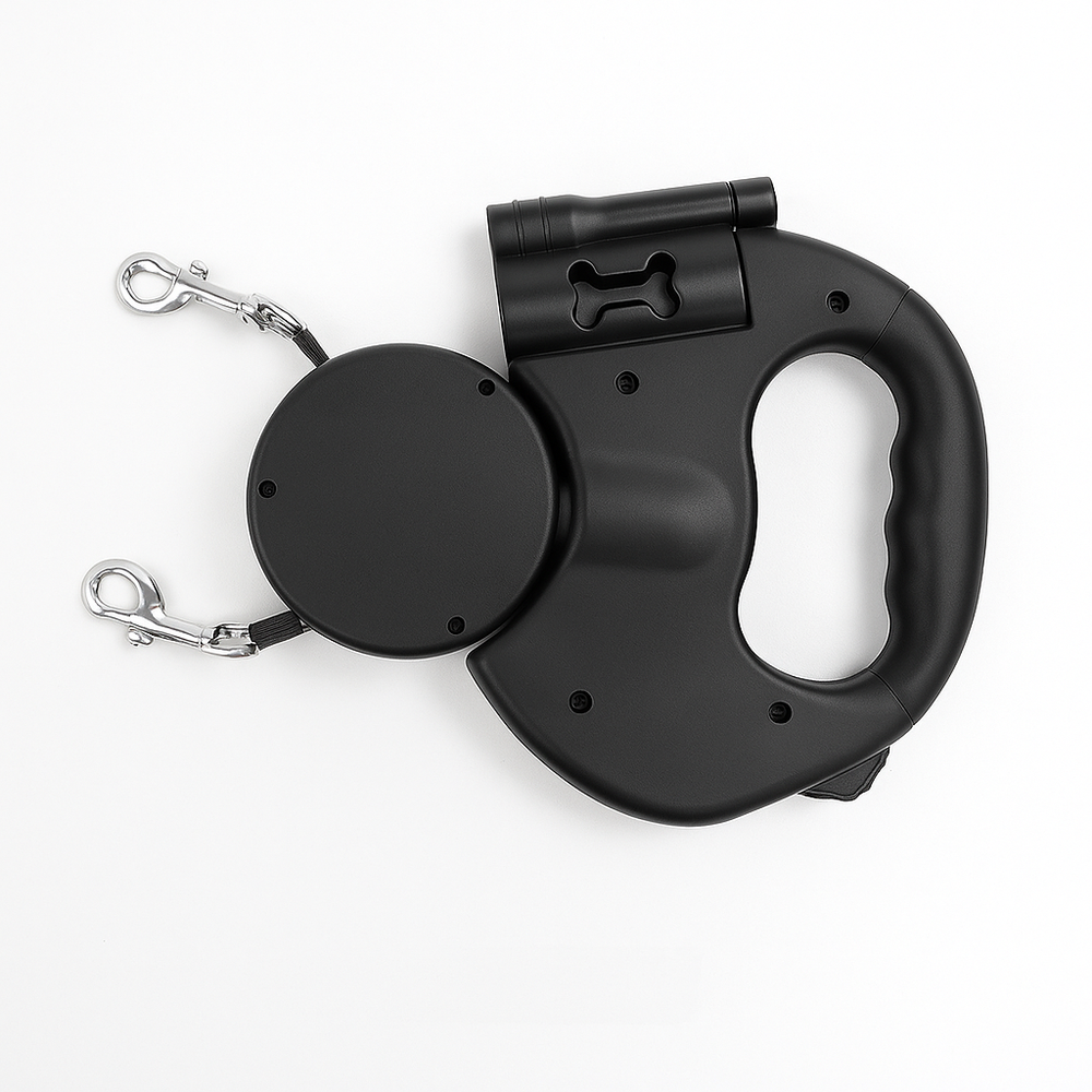 Davy Dual Retractable Dog Leash with 360° Swivel - Tangle-Free, Comfortable Grip, Ideal for Small to Large Dogs