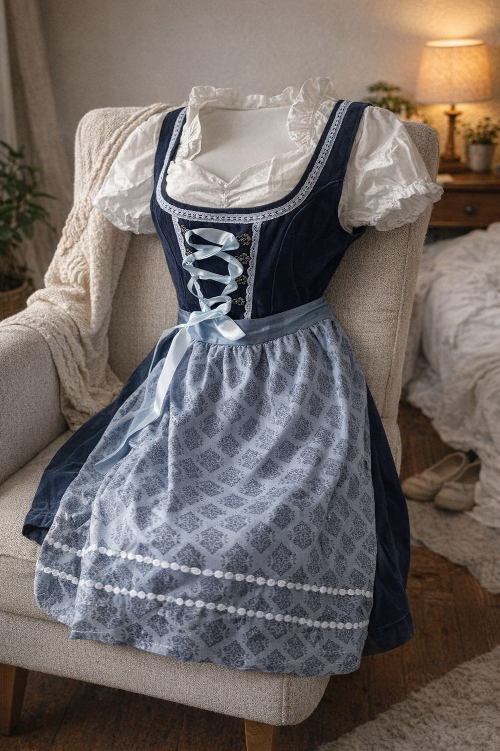 Elegant Traditional Lace-Up Midi Dress Set for Women - Perfect for Special Occasions & Everyday Wear