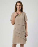 Elegant Layered Chiffon Midi Dress for Women - Perfect for Weddings, Parties & Special Occasions