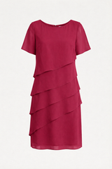Elegant Layered Chiffon Midi Dress for Women - Perfect for Weddings, Parties & Special Occasions
