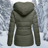 Women's Cozy Faux Fur Hooded Winter Jacket - Stylish & Warm Outerwear for Cold Weather