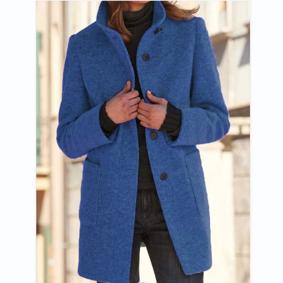 Timeless Women's Warm Wool Blend Coat - Classic Elegance for Every Season